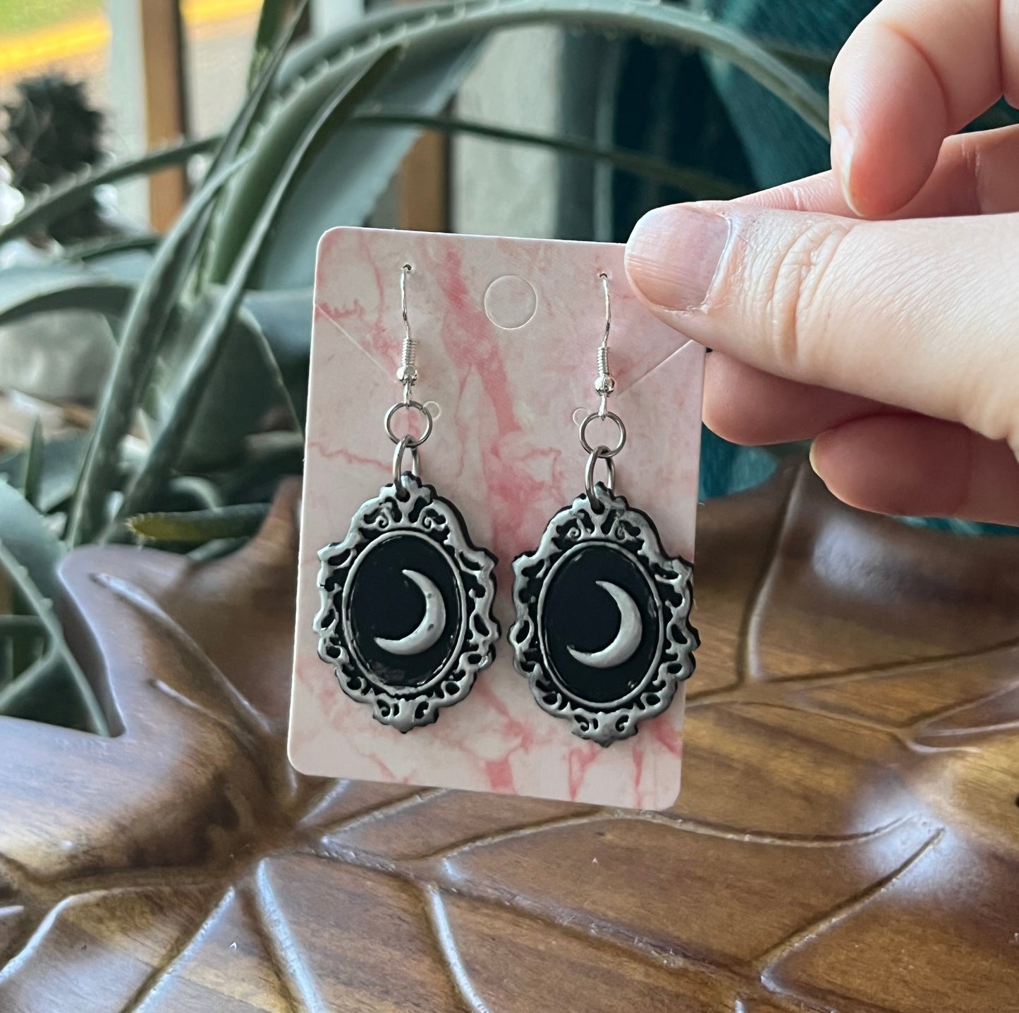 Moon Cameo Dangle