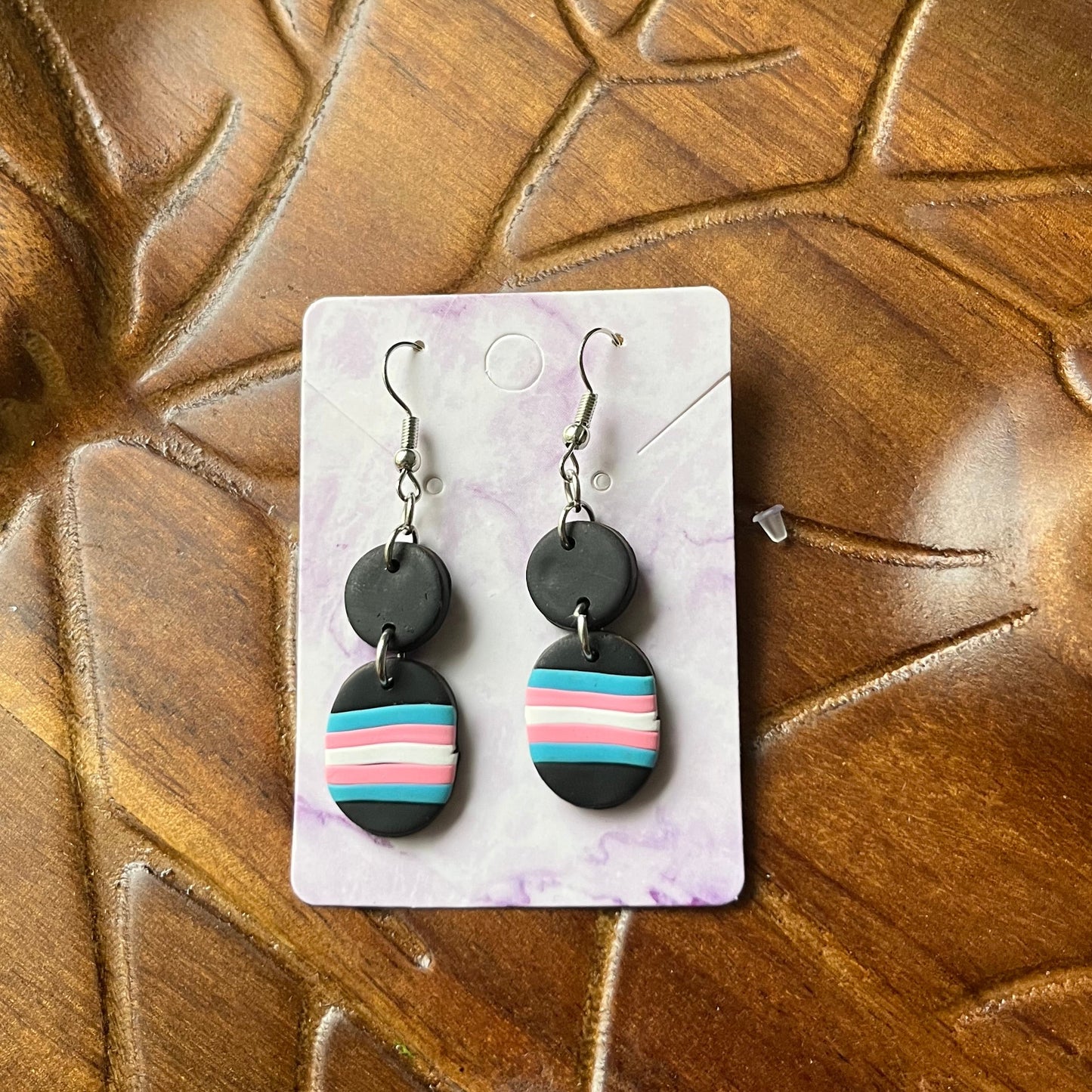 Trans Pride Flag Oval Dangles