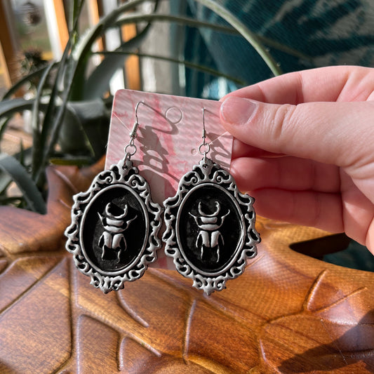 Large Beetle Cameo Dangle