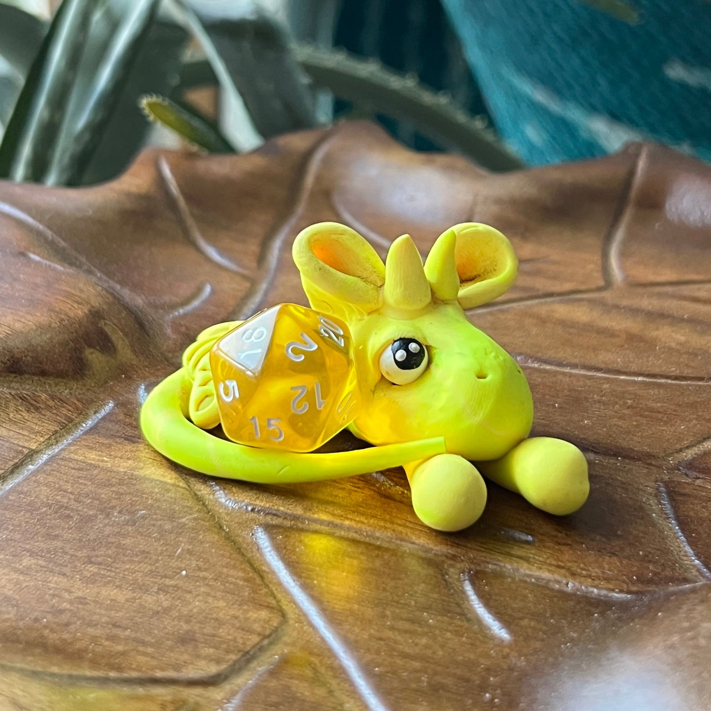 Handmade Dice Dragon - Yellow