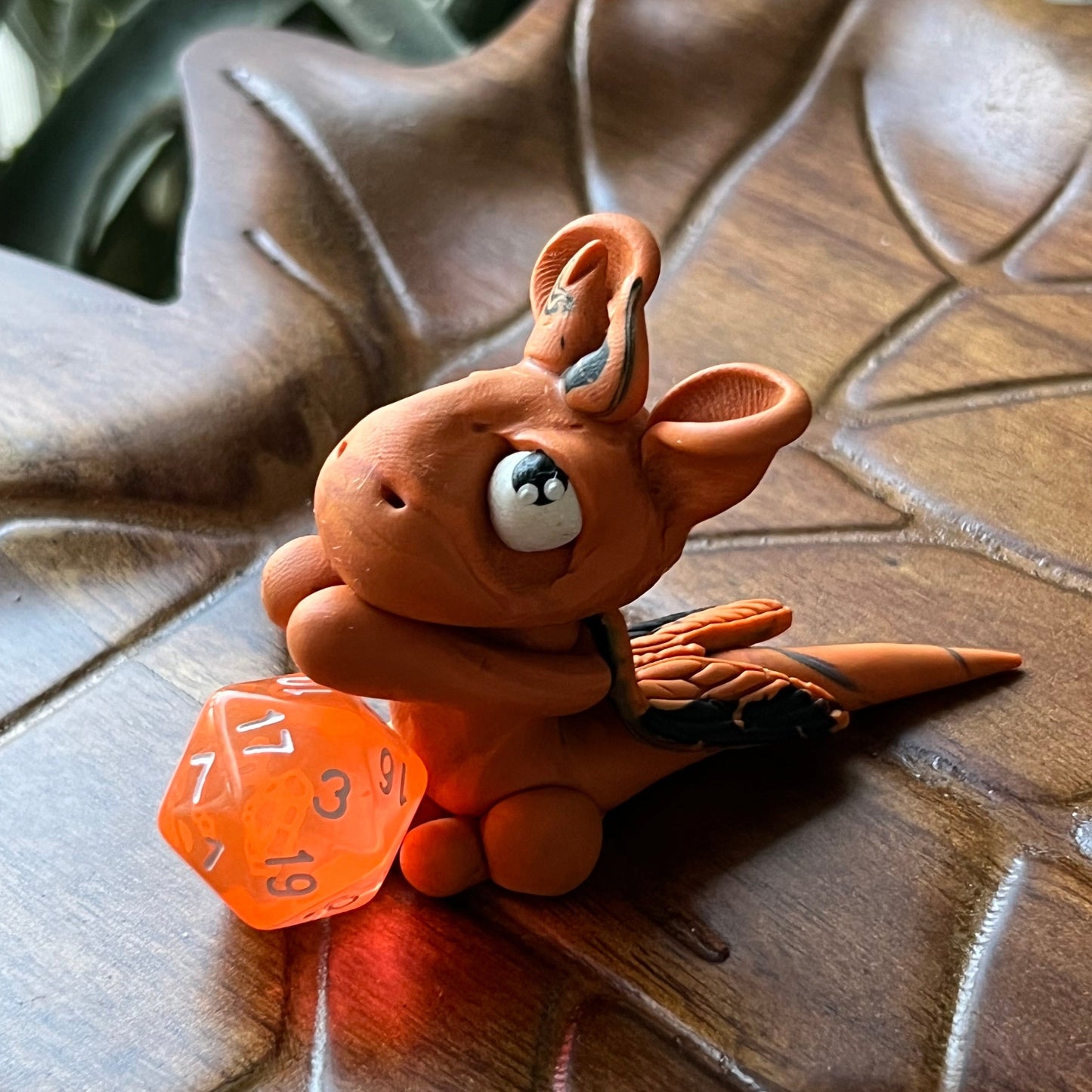 Handmade Dice Dragon - Orange