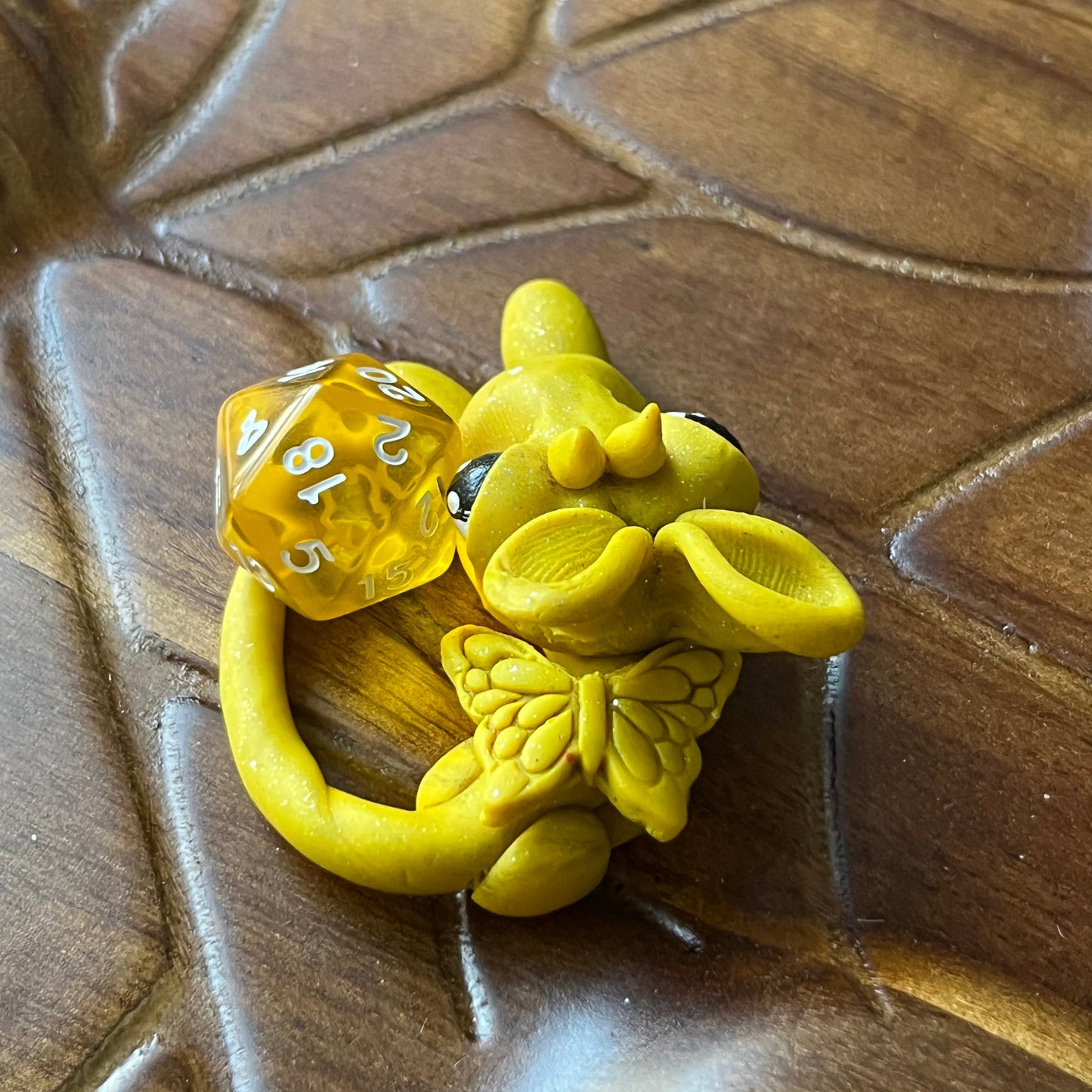 Handmade Dice Dragon - Yellow