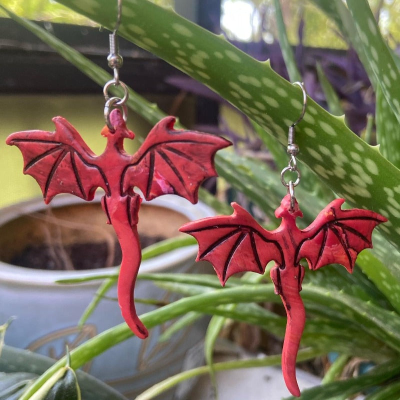 Red Dragon Earrings