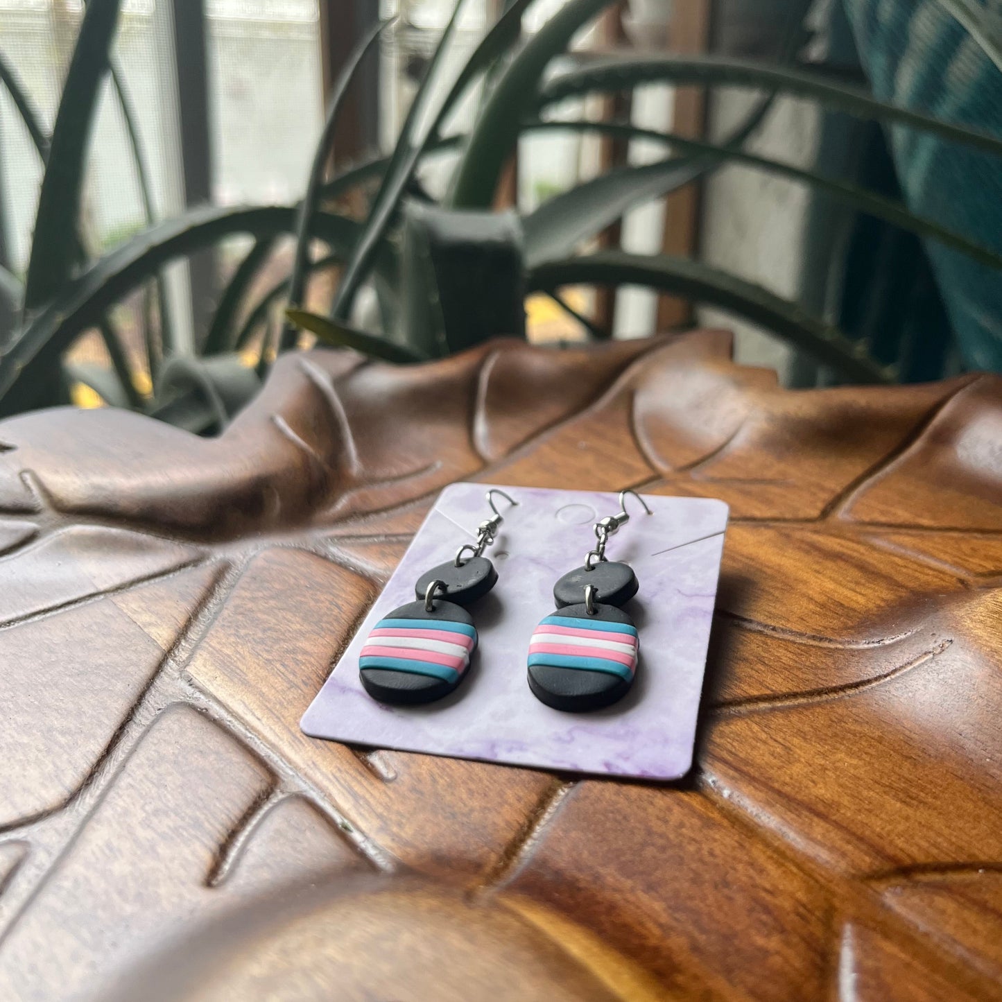 Trans Pride Flag Oval Dangles