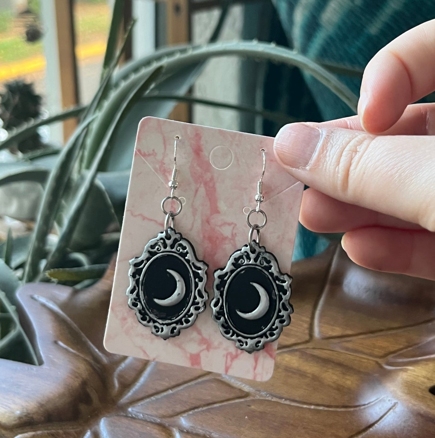 Moon Cameo Dangle