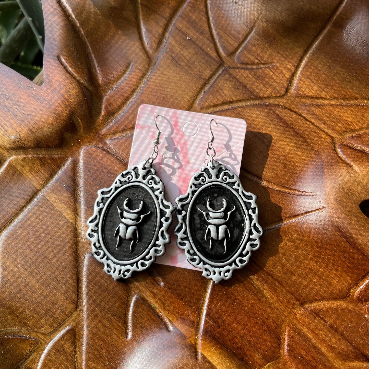 Large Beetle Cameo Dangle