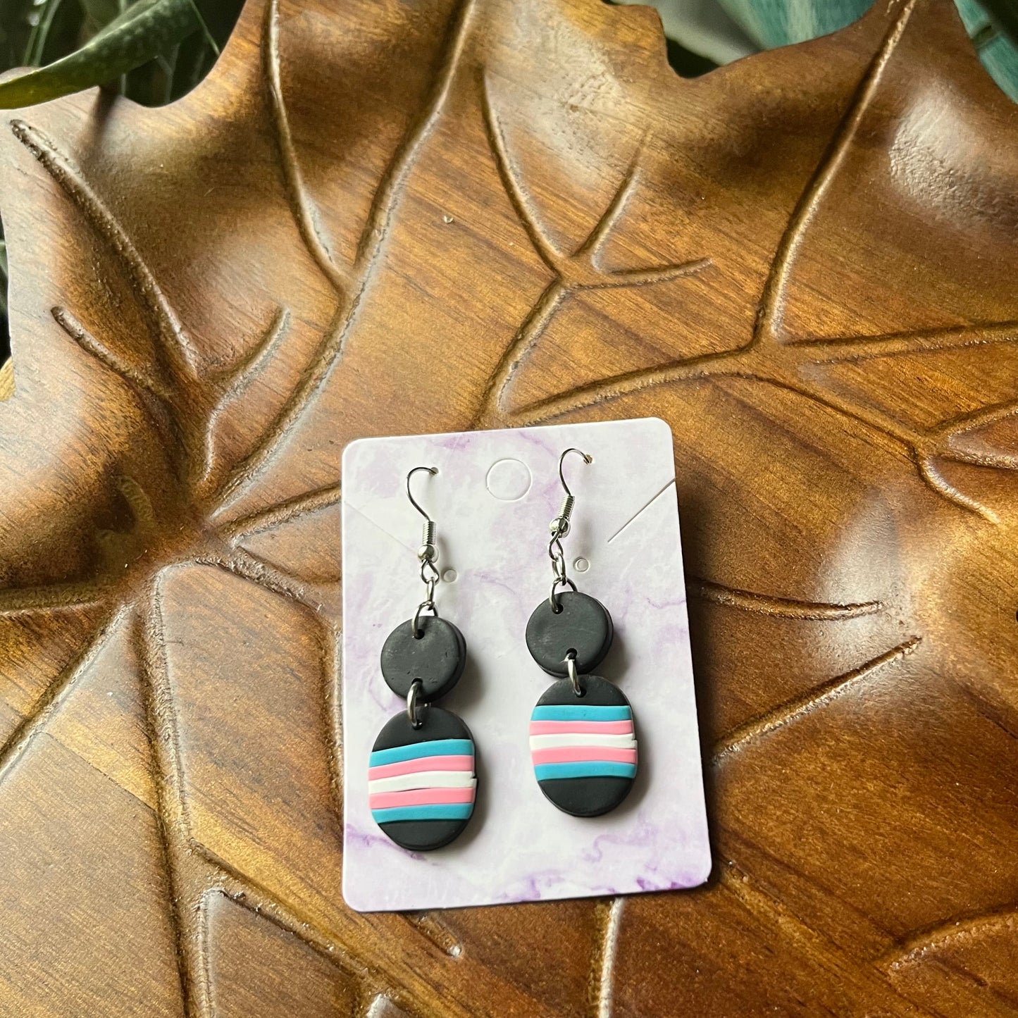 Trans Pride Flag Oval Dangles