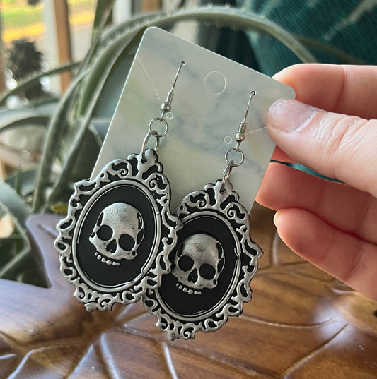 Large Skull Cameo Dangles