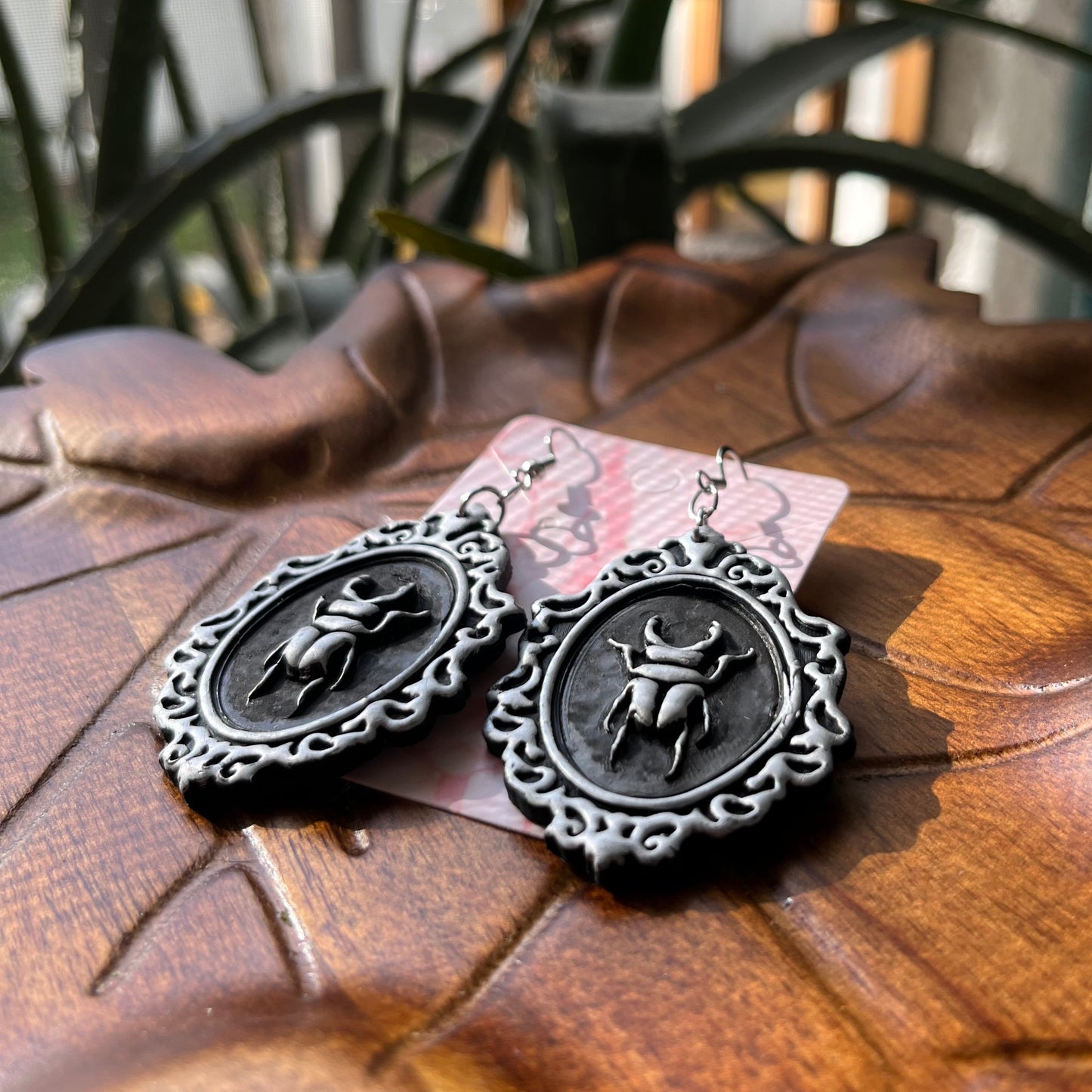 Large Beetle Cameo Dangle