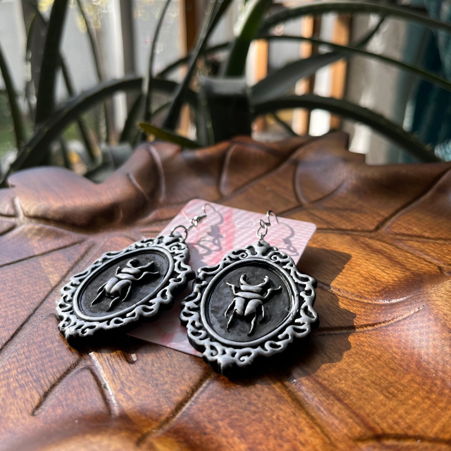Large Beetle Cameo Dangle