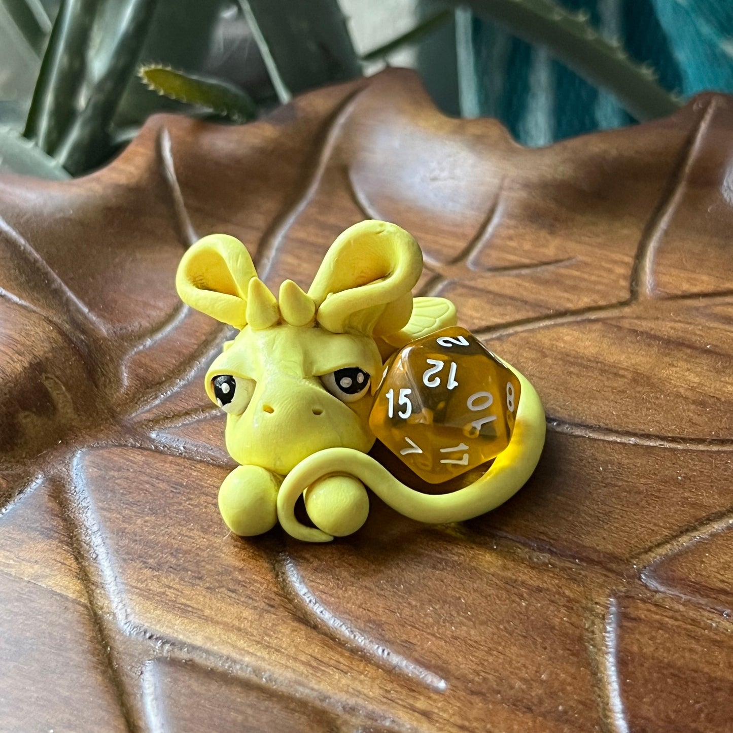 Handmade Dice Dragon - Yellow