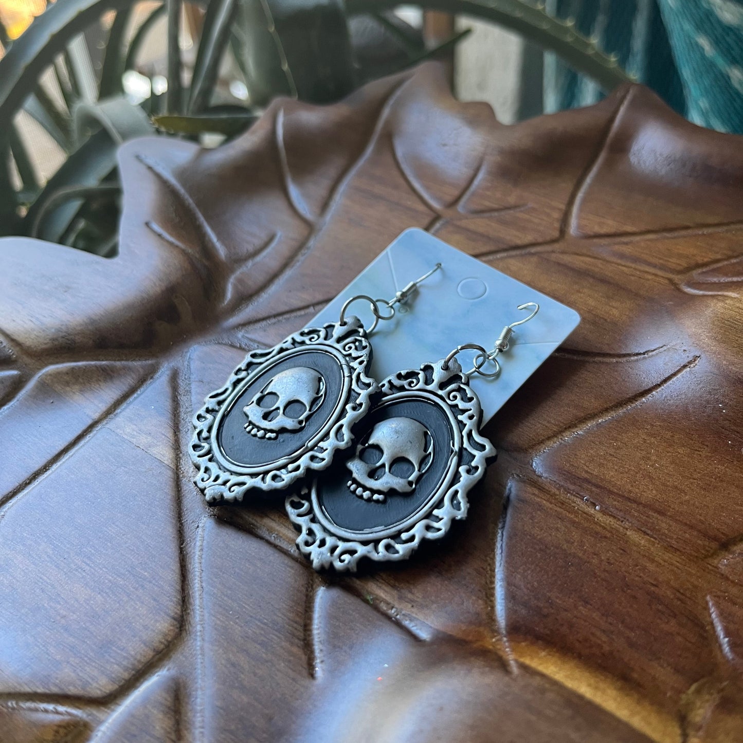 Large Skull Cameo Dangles