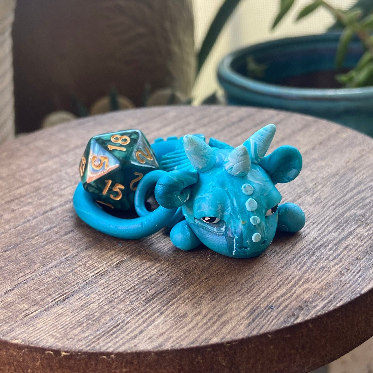 Handmade Dice Dragon - Blue