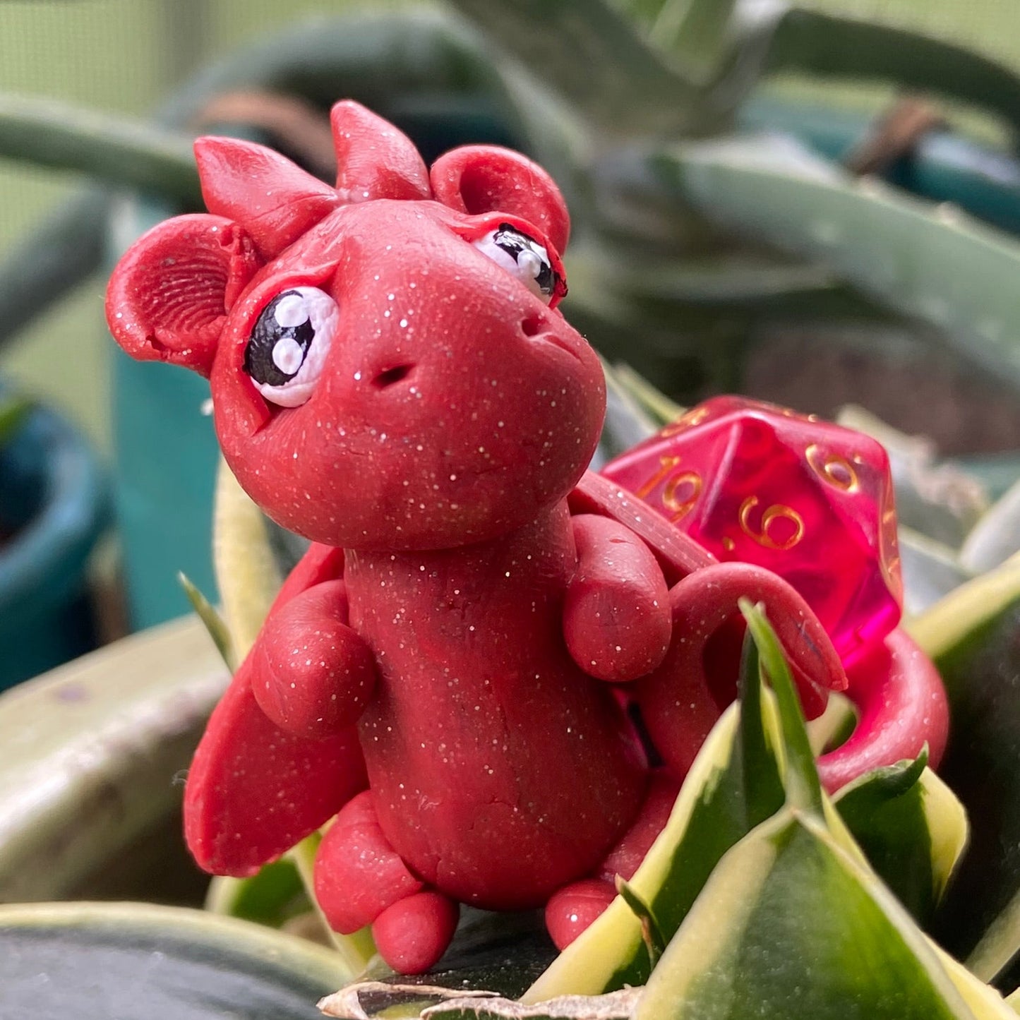 Handmade Dice Dragon - Red