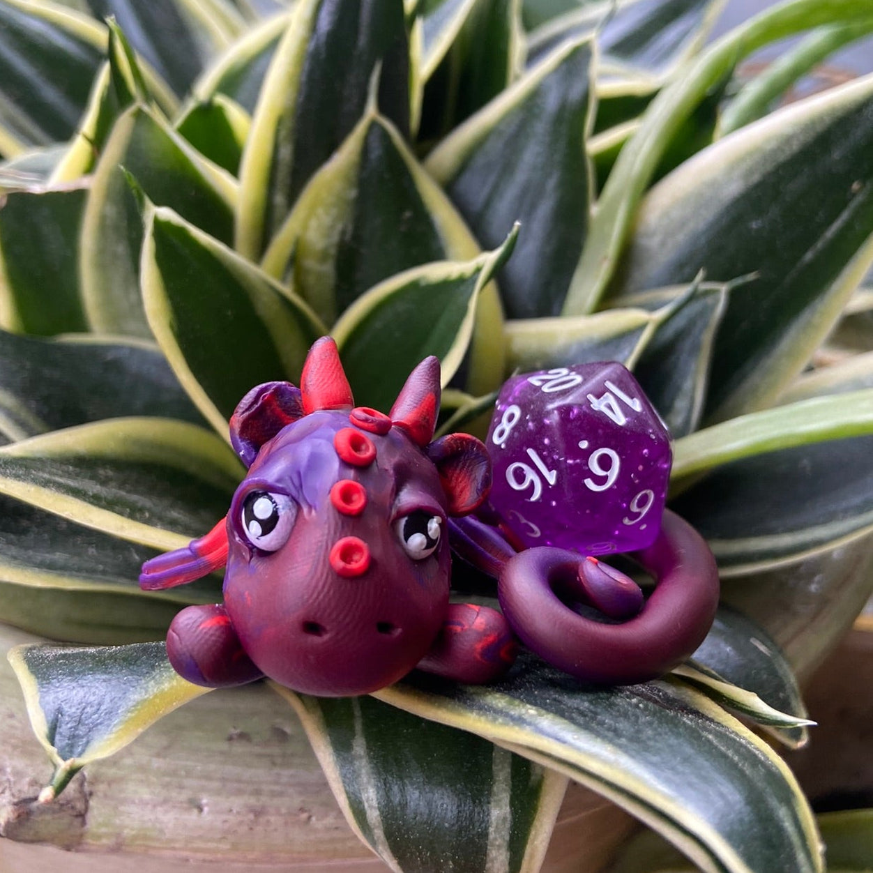 Handmade Dice Dragon - Purple
