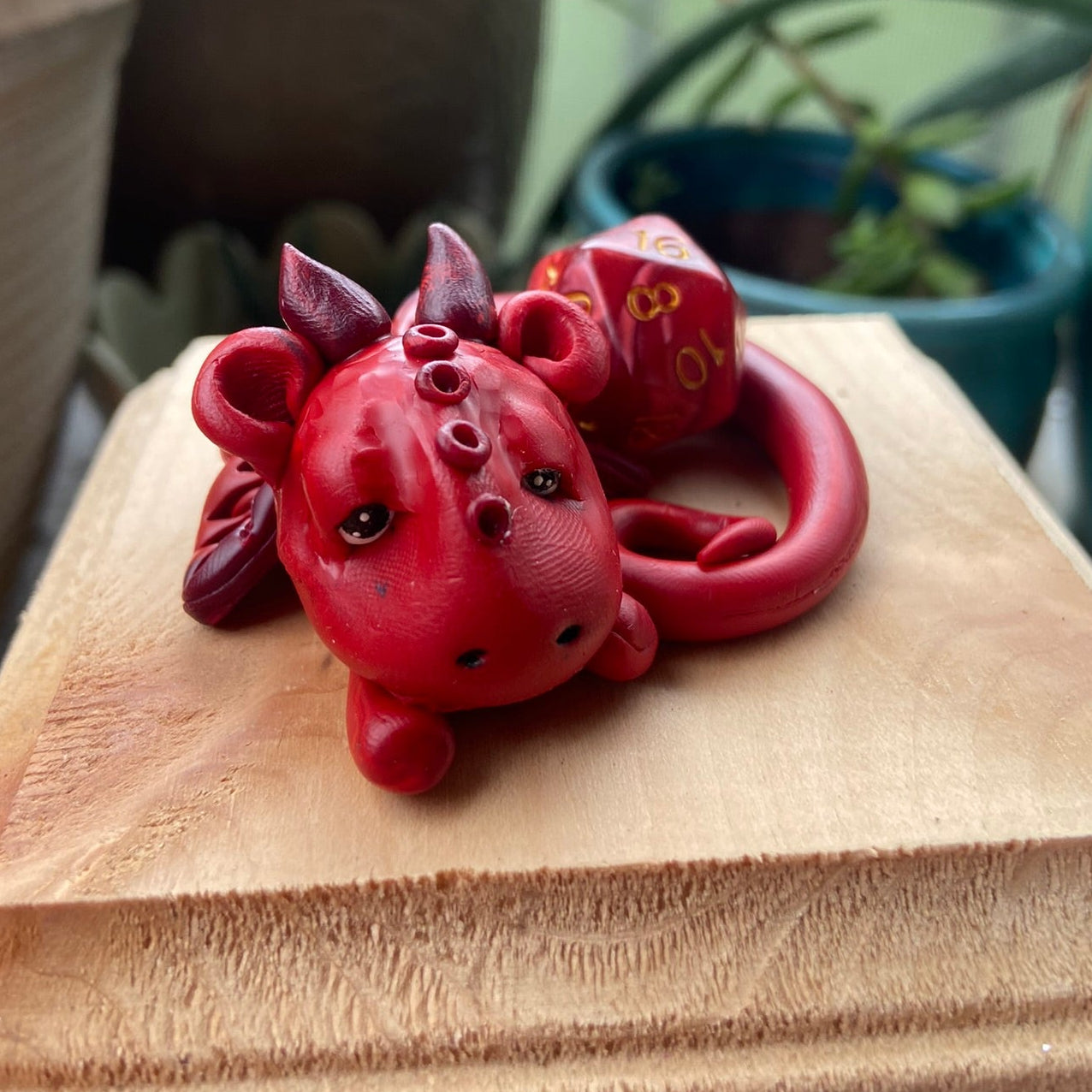 Handmade Dice Dragon - Red