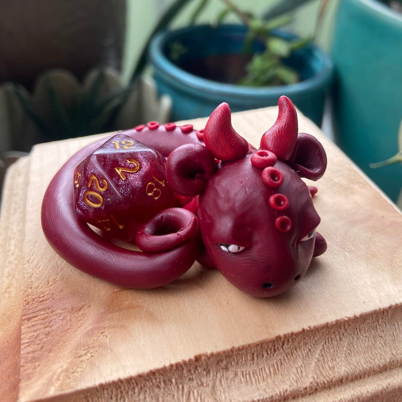 Handmade Dice Dragon - Red