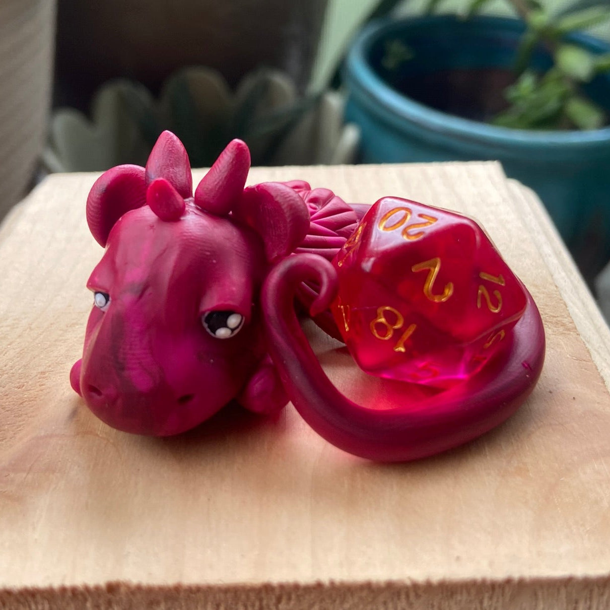 Handmade Dice Dragon - Red