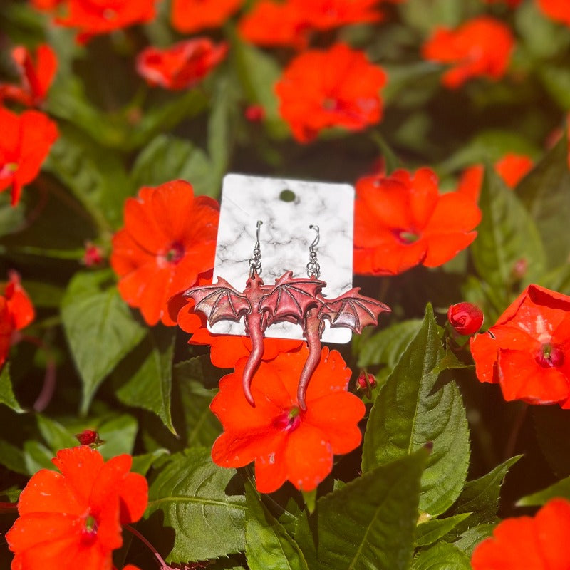 Red Dragon Earrings