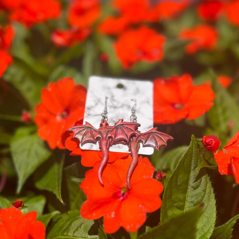 Red Dragon Earrings