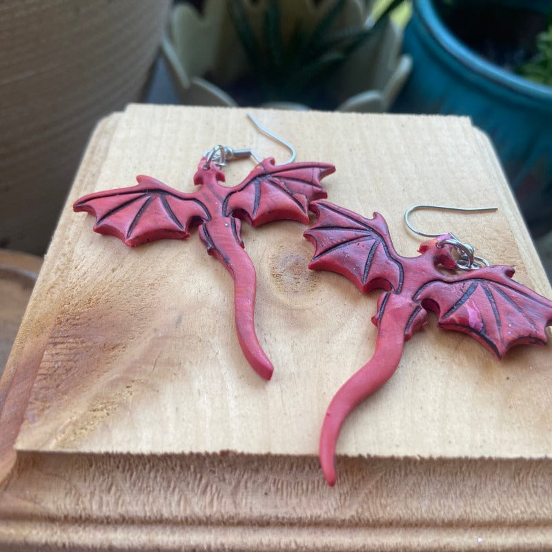 Red Dragon Earrings