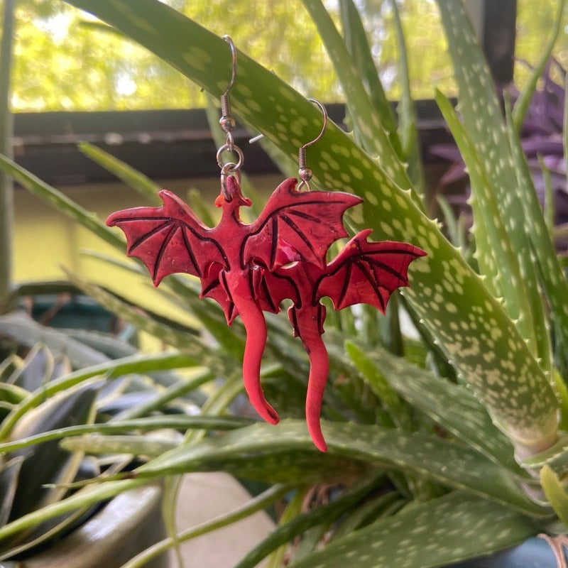 Red Dragon Earrings