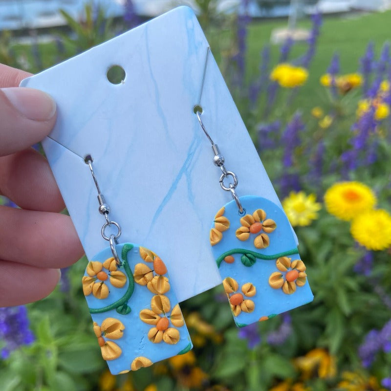 Yellow and Orange Flower Print Portraits