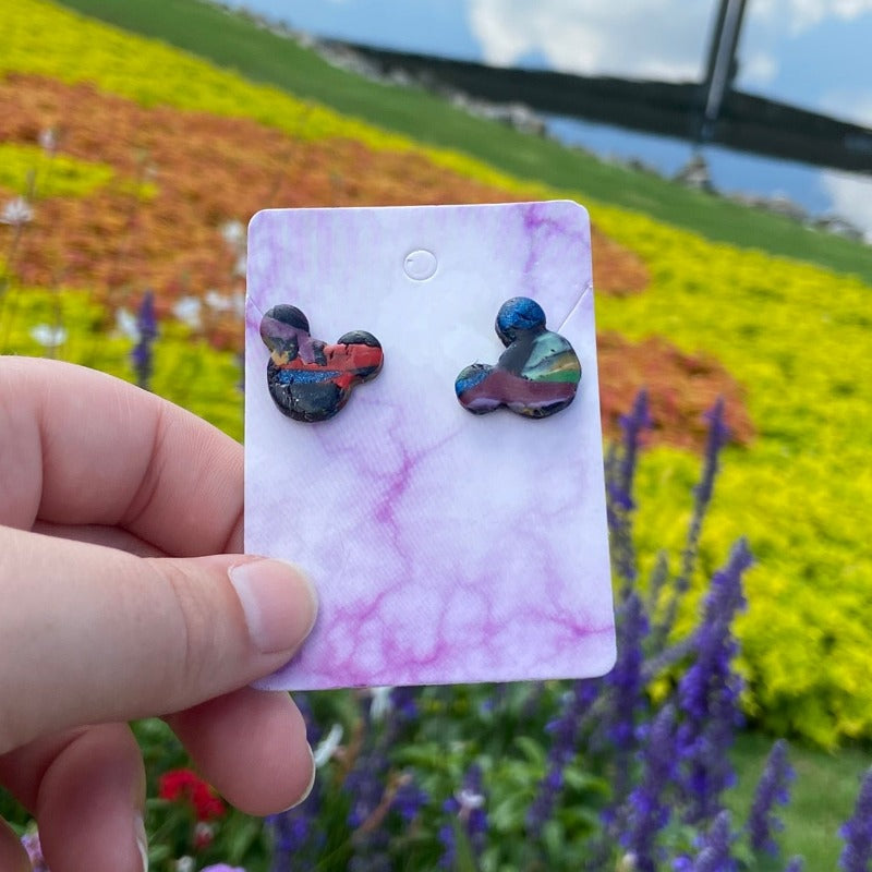 Color Smash Mouse Ear Studs