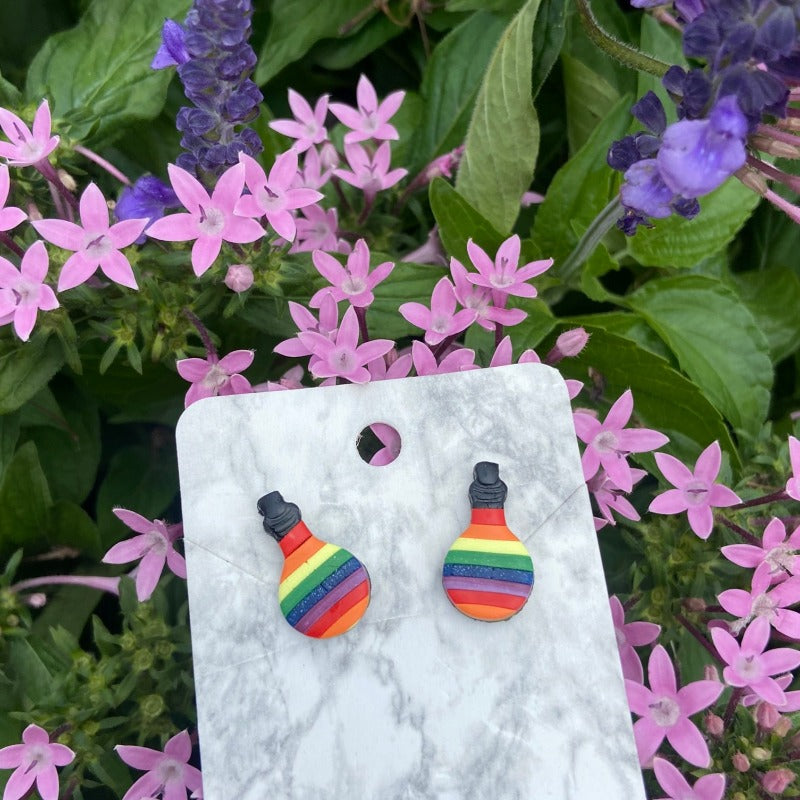 Rainbow Potion Bottle Studs