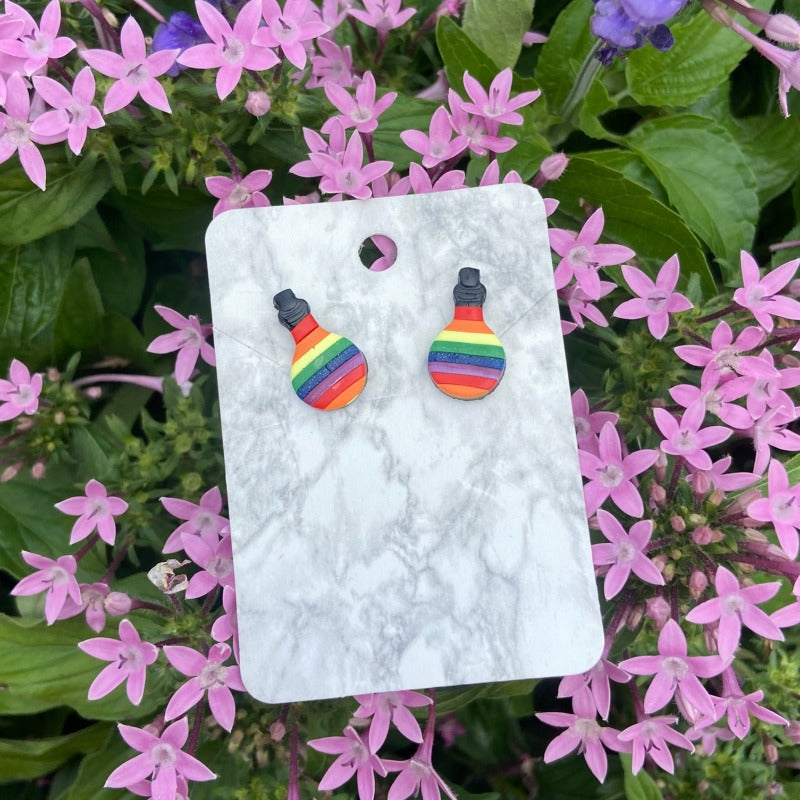 Rainbow Potion Bottle Studs