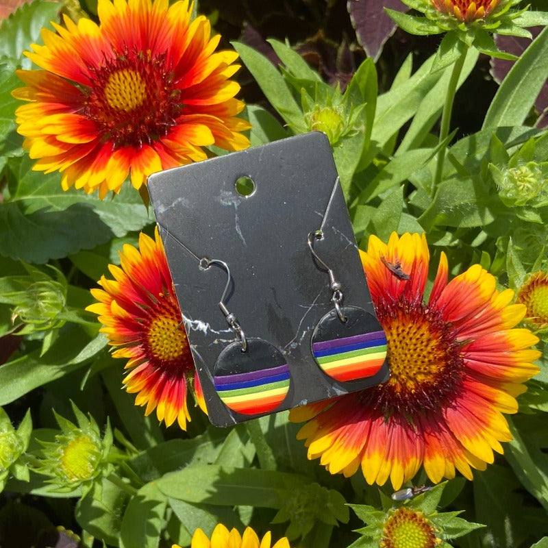 Pride Circle Stripe Dangles