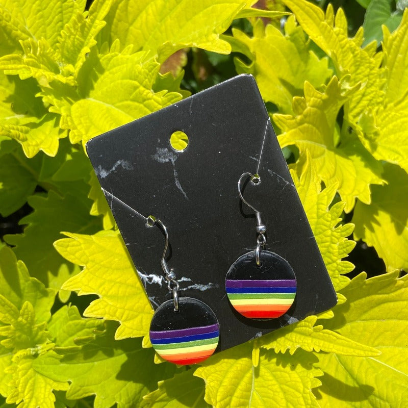 Pride Circle Stripe Dangles