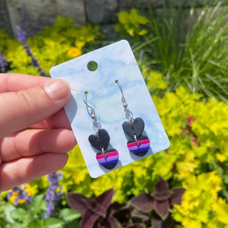 Bi Pride Heart Dangles