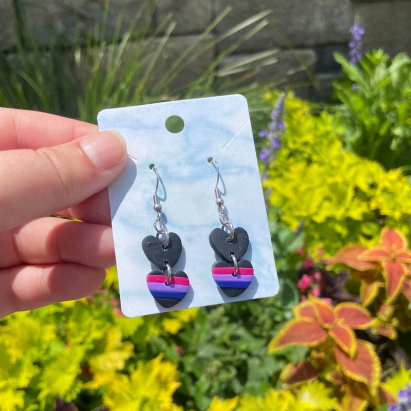 Bi Pride Heart Dangles