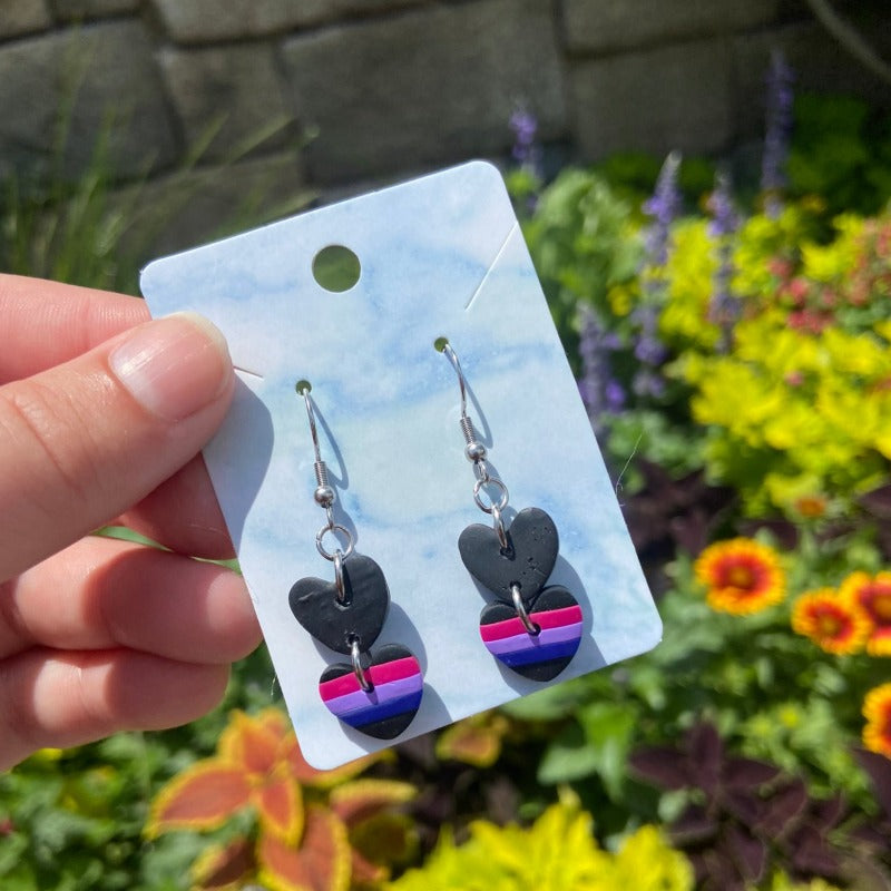 Bi Pride Heart Dangles