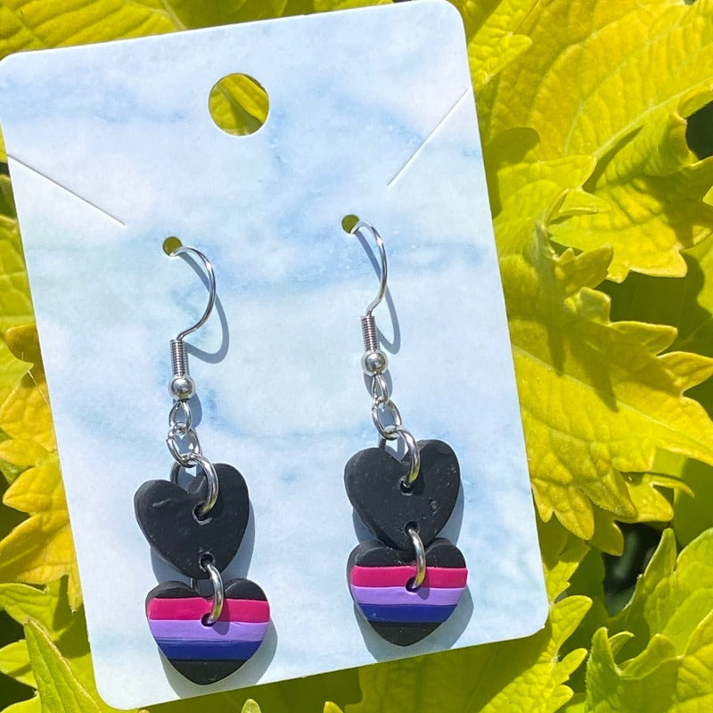 Bi Pride Heart Dangles