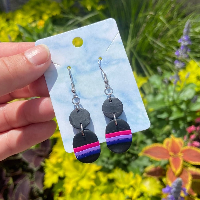 Bi Pride Oval Dangles