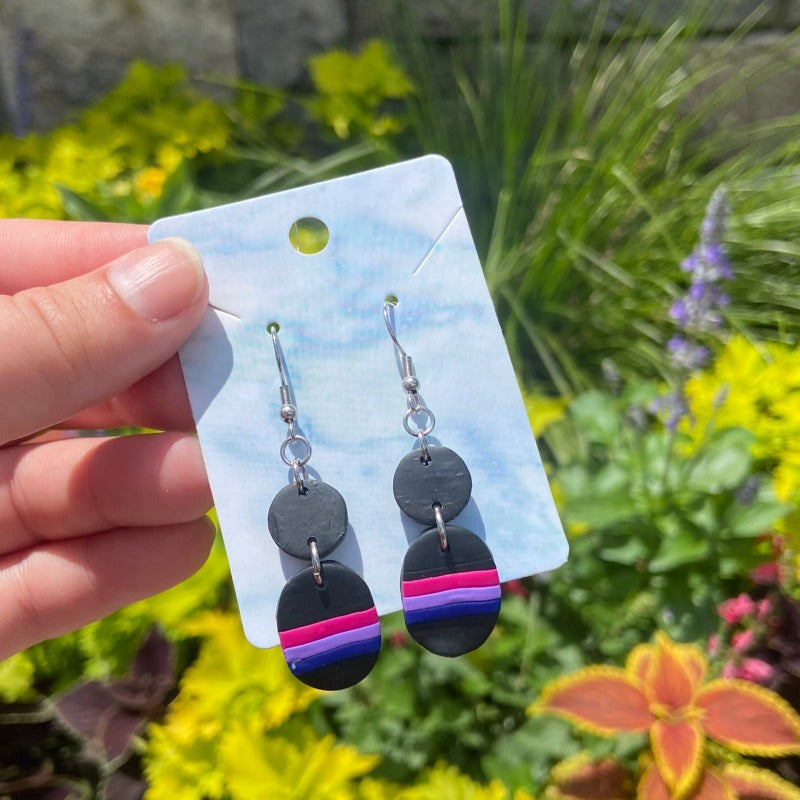 Bi Pride Oval Dangles