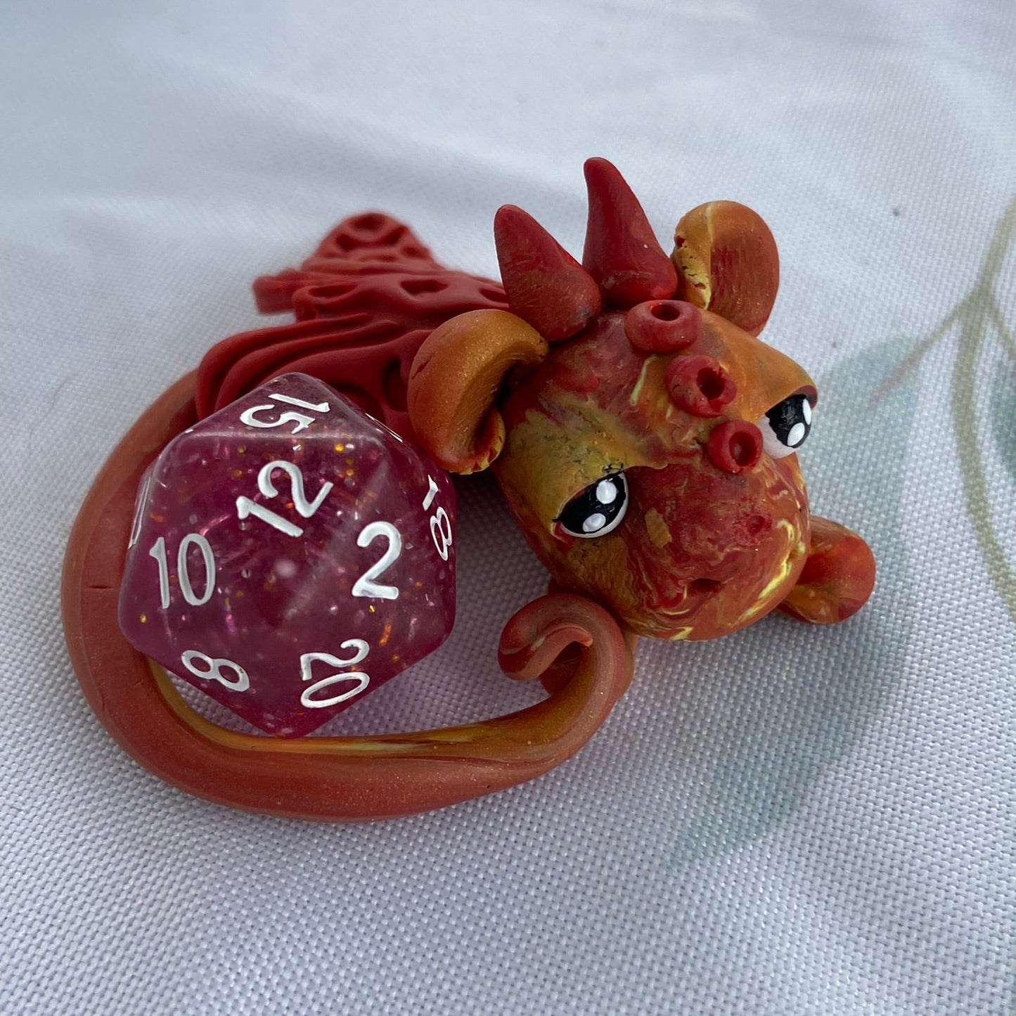 Handmade Dice Dragon - Orange