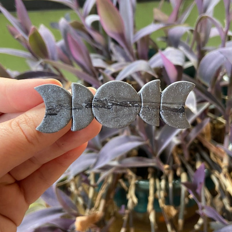 Silver Moon Hair Clip