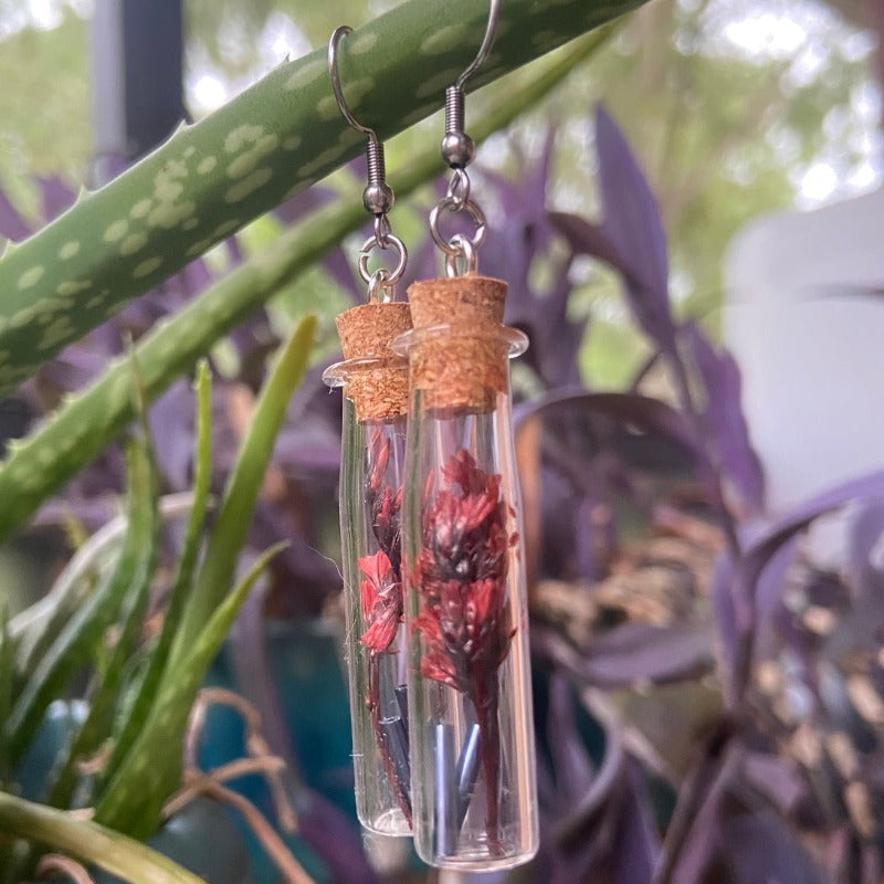 Long Potion Bottle - Red Flowers