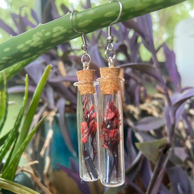 Long Potion Bottle - Red Flowers