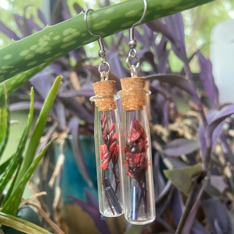 Long Potion Bottle - Red Flowers