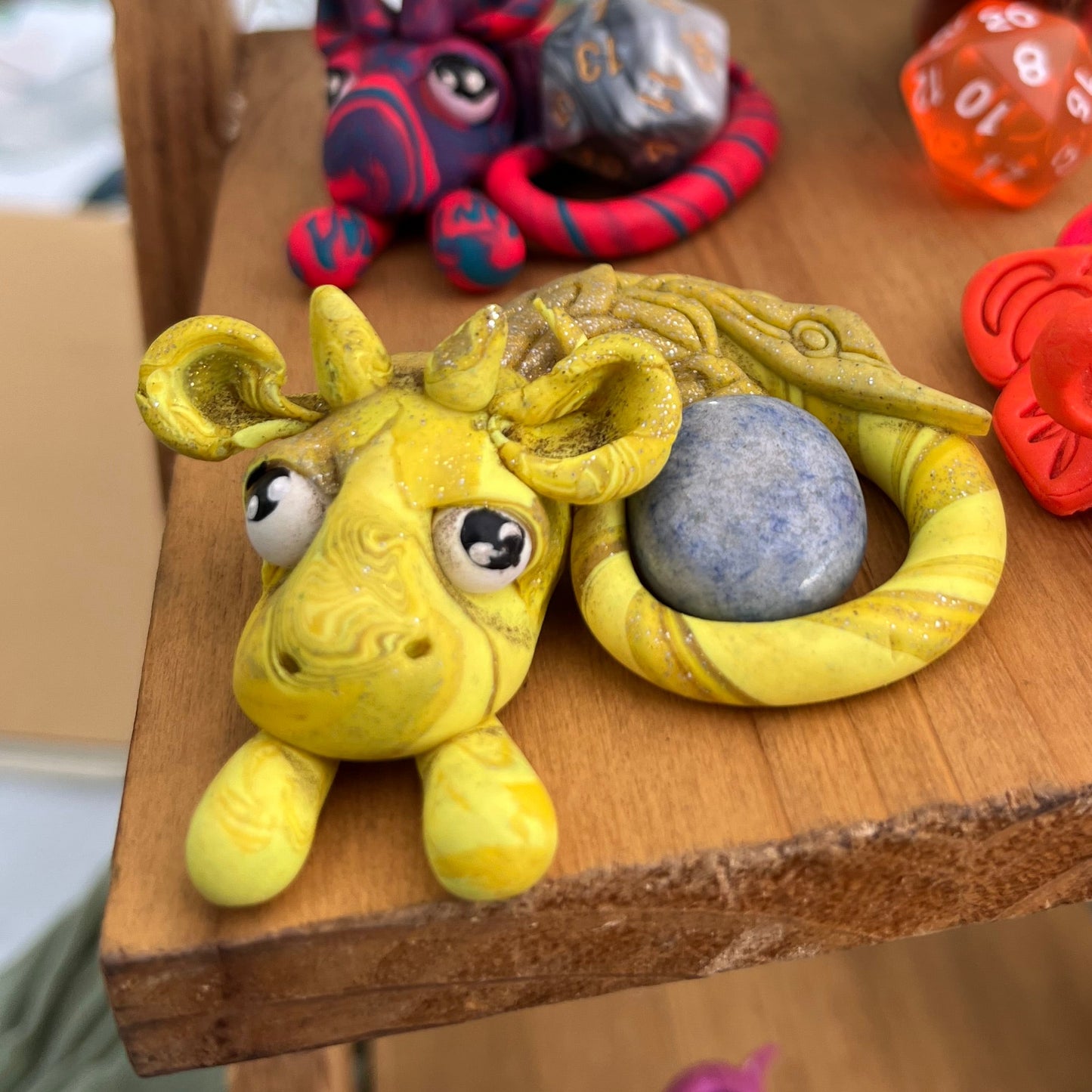 Handmade Dice Dragon - Yellow