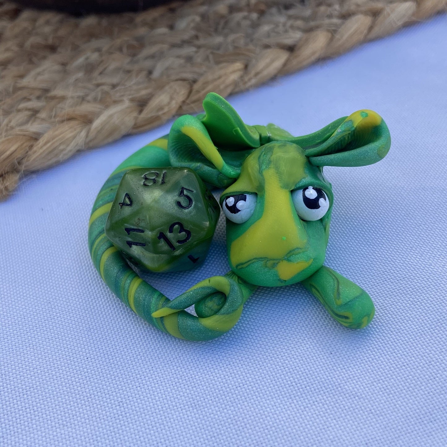 Handmade Dice Dragon - Green