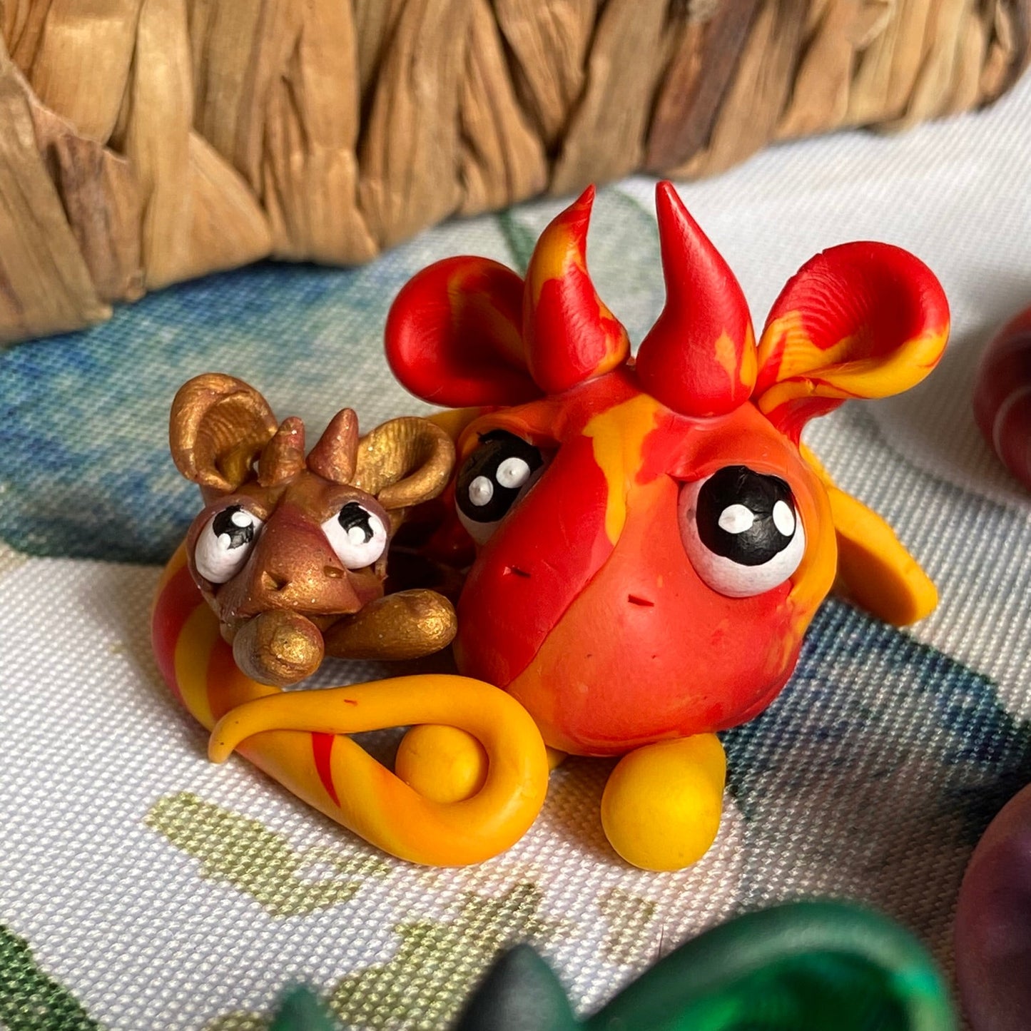 Handmade Dice Dragon - Orange