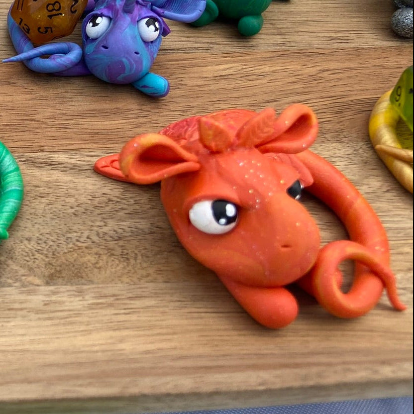 Handmade Dice Dragon - Orange