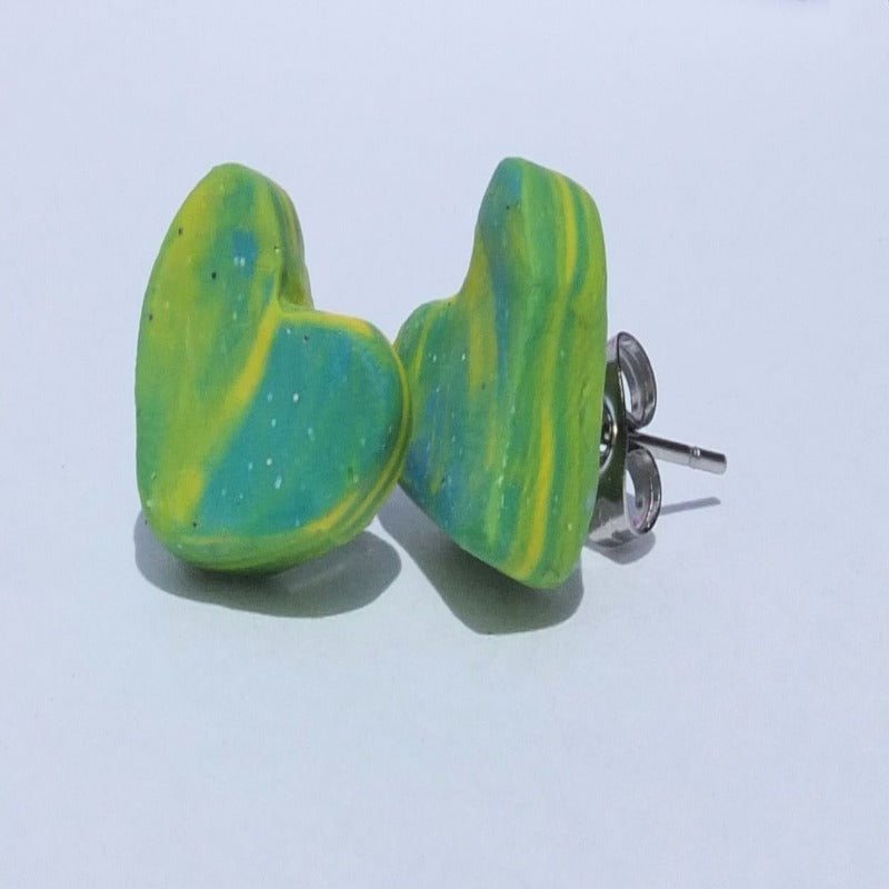 Green Heart Studs