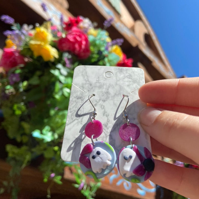 Ghostly Flowers with Maroon Drops