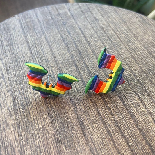 Rainbow Flapping Bat Studs